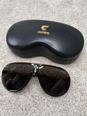 NWT Carrera Super Champion Black Gold Sunglasses